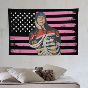Billies 3x5 Foot Decorative Flag Eilish Tapestry Outdoor Indoor, Double Stitched, Wall Hanging Room Decor, College Dorm Room Porch Outside Decorations 7