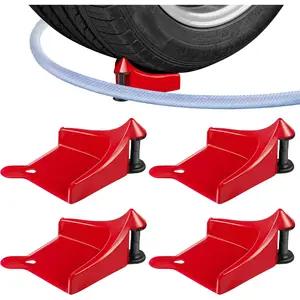 4 count  Hose Guide, Tire Hose Roller for  Washing, Detailing Tire Hose Guide Preventing  Washer Hose Stuck Under The Wheels, Plastic Wash Tool to Avoid Snagging(Red)
