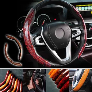 Auto Car Steering Wheel Cover 14 1/2-15 inch, Car Interiors Decoration Fit For Nissan /Honda /Accord/Civic /CRV /Hrv /Kia /Sorento /Toyota /Corolla /4Runner /Camry /Hyundai /Mazda