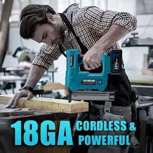 20V 18GA Cordless Electric Nail Gun, Battery-Powered, Up to F32 Nails, With 2 Li-ion Battery, 1000 Pcs Nails, Ideal for Trim & Molding Work