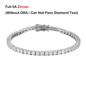 925 Sterling Silver Moissanite Bracelet 0.1ct 3mm D VVS1 Diamond with GRA for Women Sparkling Wedding Party Fine Jewelry
