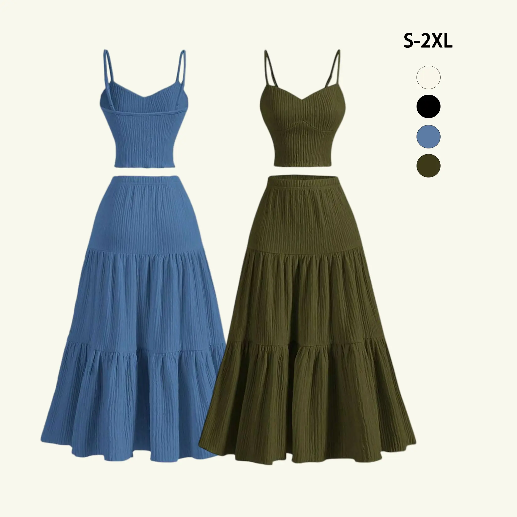 long skirt with crop top - TikTok Shop