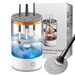 Cosmetic Brush Cleaner, Portable Electric Makeup Brush Cleaner, Quick Efficient Deep Cleaning, Rechargeable Automatic Cosmetic Brush Cleaner, for All Types Brushes (1Pc-White)