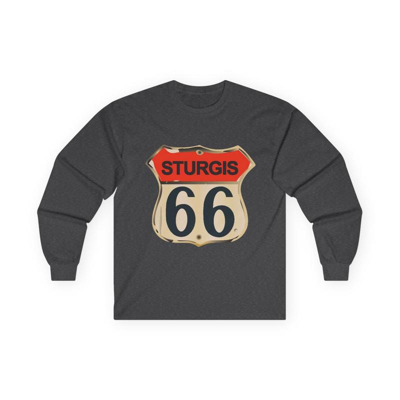 Vintage Retro Sturgis 66 Mom & Pop Long Sleeve Tee, Unisex Cotton Shirt, Harley Shop Tshirt, Motorcycle Apparel, Biker Gift Top Womenswear