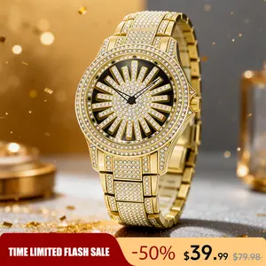 New Arrival Full Diamond Spinning Dial Men's Watch  Authentic Starry Sky Design, High-End Business Watch for Men