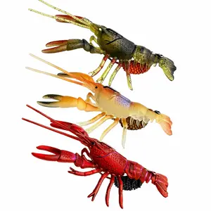 3Pcs Easy Catch Pre-Rigged Soft Fishing Lures for Freshwater and Saltwater, Super Durable TPE Bass Jig Lures, Lifelike Shrimp Bait, Weedless Crayfish Lures, Amazing Fishing Gifts, Keep Separately