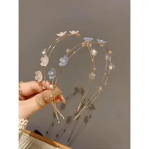 Flower Decor Headband, Elegant Hair Hoop for Wedding Bridal Party Formal Occasions, Fashion Hair Accessories for Women & Girls, Jasmine Princess Crown