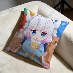 MMiss Kobayashi's Dragon Maiding Cushion Cover High quality plush fabric skin-friendly breathable all seasons universal anti-pilling no fading lightweight durable ideal for bedroom car sofa perfect daily use decor great gift for family and friends