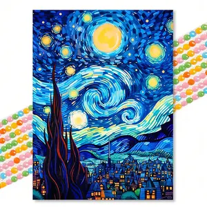 Starry Night 5D Diamond Painting Kit, 30x40cm Unframed DIY Art Set, Full Drill Rhinestone Embroidery, Handmade Home Decor