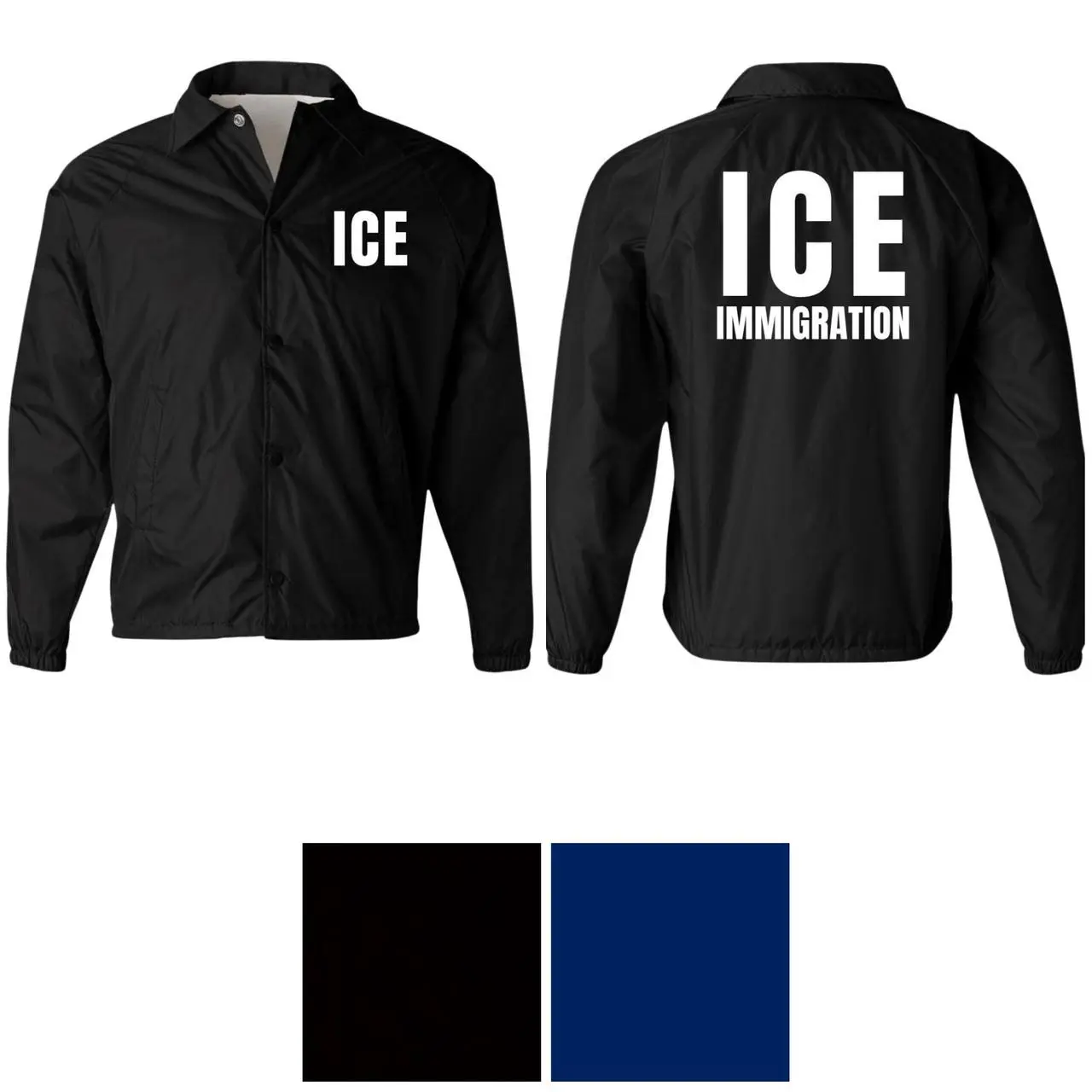 ICE Lightweight Windbreaker Jacket | Immigration Enforcement Waterproof Coaches Coat - REPLICA / COSTUME