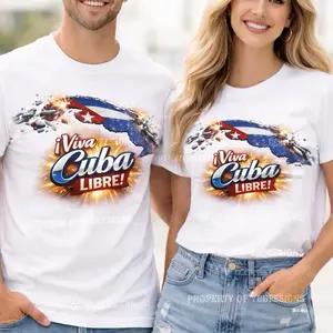 Viva Cuba Libre T-Shirt - Cuban Flag Design Graphic Tee, Full Color Casual Streetwear for Men & Women