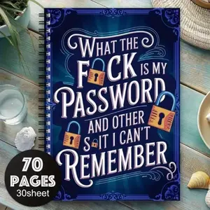 Funny Spiral Password Notebook Log Book, Internet and Computer Login, Website Records, Username and Password Keeper, Home Office Organizer