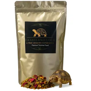 Grassland Gold Tortoise Food Natural High Fiber Hibiscus Blend for Sulcata Leopard Tortoises Hydrates 3x its Weight Supports Digestion and Shell Health