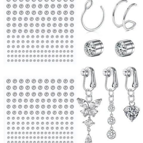 Fashionable Fake Piercing Jewelry for Women, Fashion Body Jewelry, Nose Piercing Kit, Fake Nose Ring, Faux Nose Ring, Magnetic Nose Stud, Stick-on Jewelry