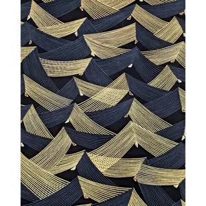 0642 Gray & Gold Triangles on Black