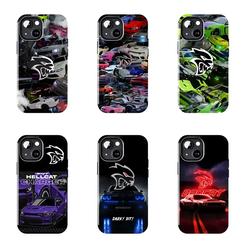 Dodge Hellcat Charger Muscle Car Phone Case Suitable for iPhone 17-11 Pro Max/Plus and Samsung S22-25