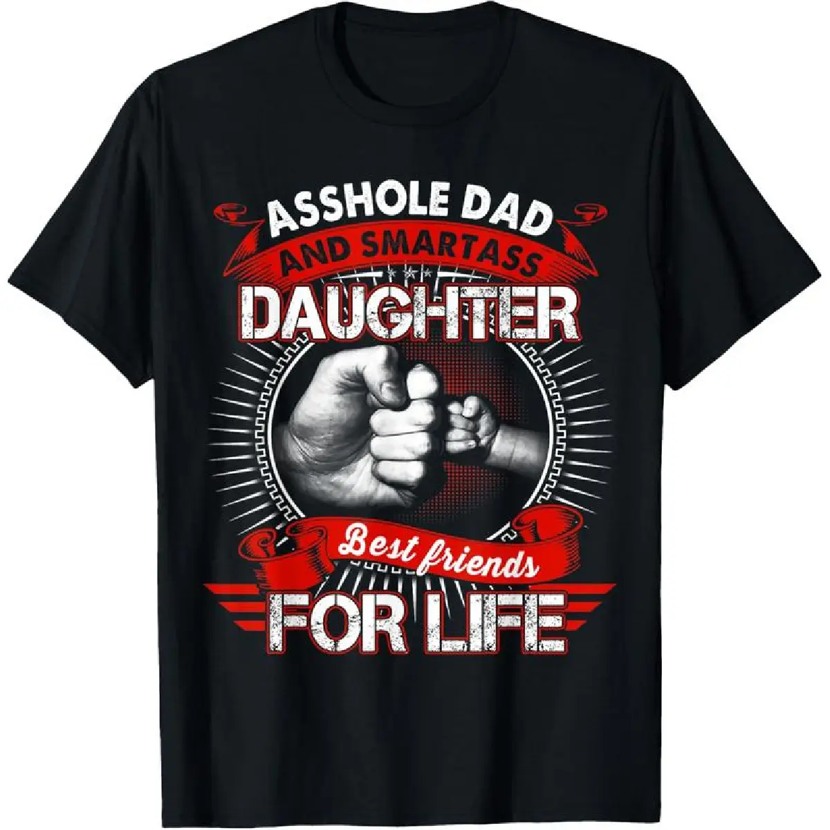 Women's 100% Cotton Chic Short-Sleeve Loose Fit Round Neck T-Shirt - Cute Korean Biker Casual Top for Dad & Smartass Daughter Best Friends