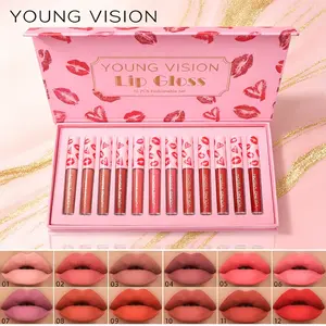 Twelve-Piece Liquid Lipstick Gift Set, Matte Finish Long-Lasting Lip Gloss, Moisturizing Comfortable Application, Perfect for Gifts