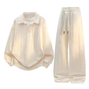 Autumn Winter New Hoodie, Loose Fit Pullover with Lapel Collar, Couple's Long Sleeve Set, Fake Two-Piece Shirt Autumn Outfit, Unisex Trendy Casual Versatile Set