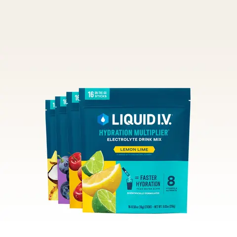 Liquid I.V. Hydration Multiplier - Hydration Best Sellers Bundle - Hydration Powder Packets | Electrolyte Powder Drink Mix | Convenient Single-Serving Sticks | 8 Vitamins & Nutrients | 4 Pack (64 Servings)