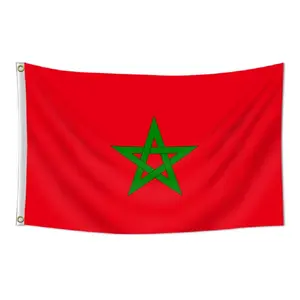 1pc, Morocco National Flag, 3x5ft (90*150cm), 2 Grommets, Single-Sided Printing, for Party, Activities, Business, Bar, School, Office, Sports Events, Festival, Patriotism, Decoration, Party Decoration Supplies