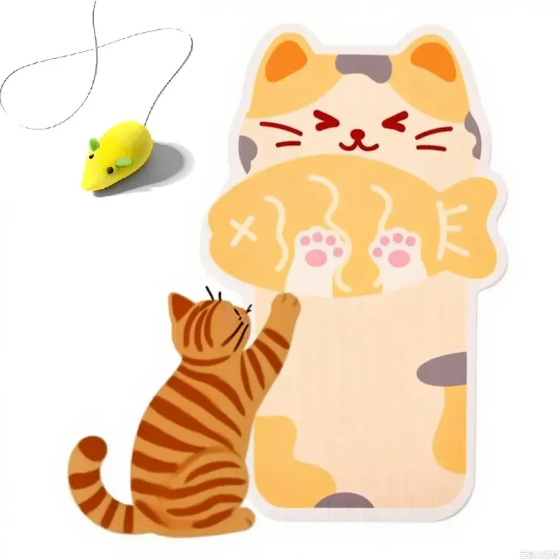 【Buy 1 Get Free Toy Mouse!】Wall Mounted Cat Scratcher, Cat Scratcher for Wall, Self-Adhesive Cat Scratching Mat,Versatile Self Adhesive Replacement Easy Use for Indoor Cats, with Adhesive Backing for Wall, Door, Sofa Kitty