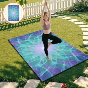 Professional Yoga Mat Dream Aurora Flower, Non-Slip Shock Absorbing Wide Thick Fitness Pad, Home Silent Floor Mat, Joint Protection