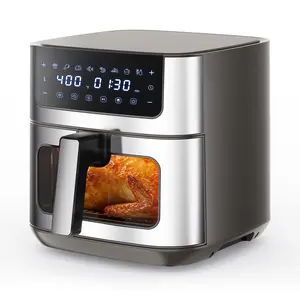 6.34QT Stainless Steel Air Fryer with Viewing Window - 8 Presets, 400 ° F Max & Dishwasher-Safe Basket for Roast Bake Reheat