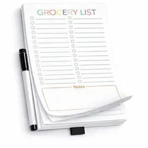 Magnetic Grocery List 60 Pages for Fridge with Notes Section Easy-to-Use Design for Organized Shopping Secure Magnetic Attachment