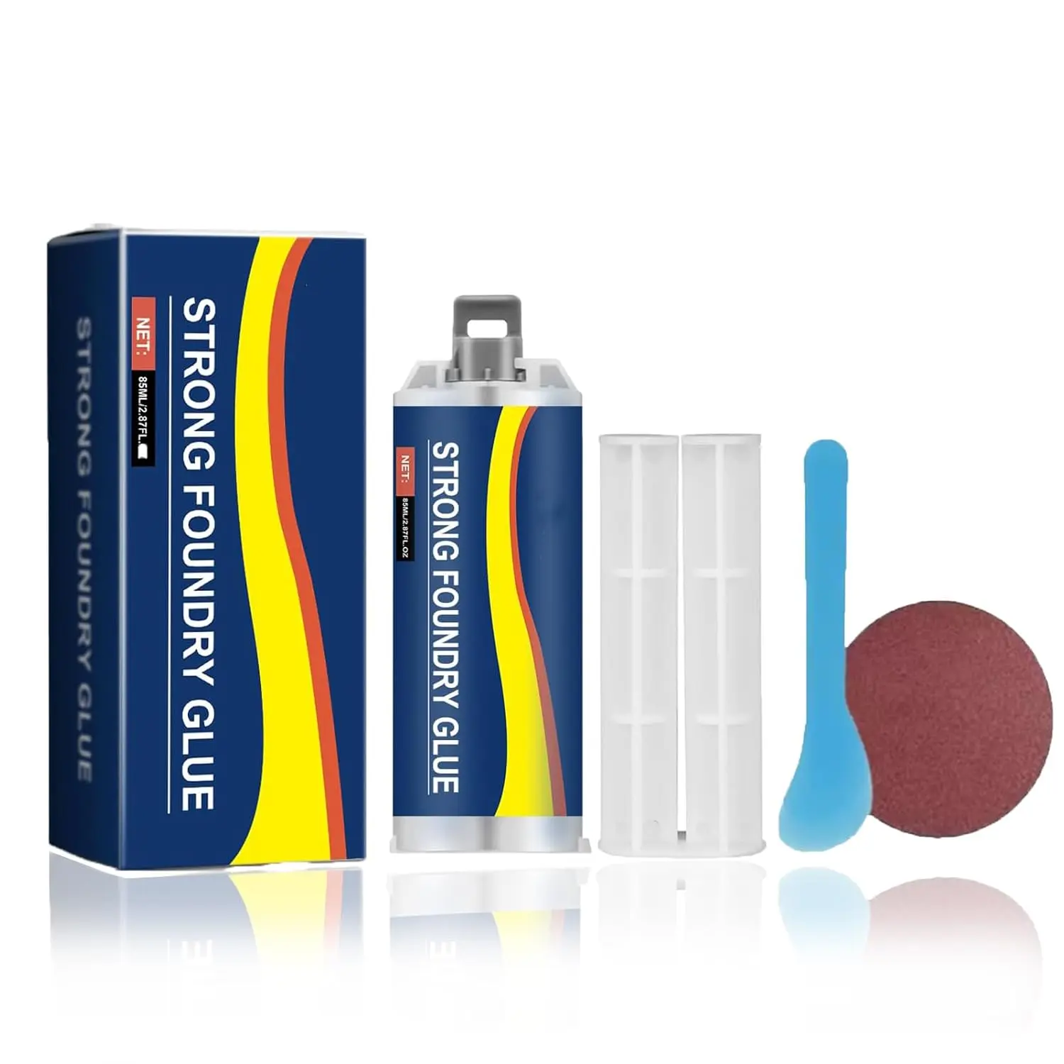 Heavy-Duty Foundry Glue - Strong Metal Repair Adhesive for Oily Surfaces, Cracked Castings, Machinery Parts & Gearboxes, Bonds Steel, Aluminum, Plastic, Ceramic, Wood, Easy to Handle, Long-Term Durability