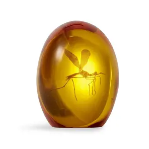 Jurassic Park Mosquito In Amber Resin Paper Weight 3 Inches Tall Collectible Decor Ornament for Fans of the Film