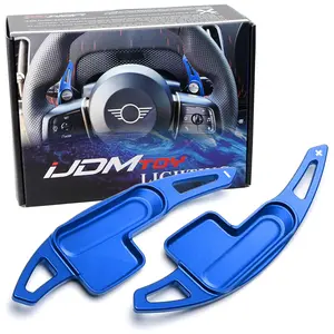 iJDMTOY Euro Sports Blue Aluminum Larger Paddle Shifter Extension For 2024-up U25 Mini Cooper, J05 Aceman, Gen3 Countryman
