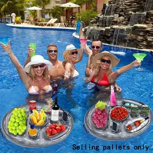 1pc Inflatable Round Ice Tray Platter, Water Party Inflatable Ice Tray, Outdoor Party Prop Inflatable Tray, Perfect for Parties, Inflatable Pool Bar
