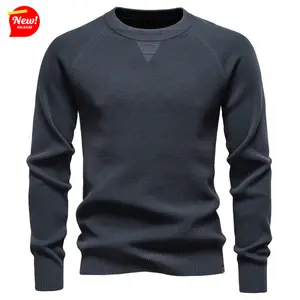 Men's Crewneck Knit Sweater - 66.7% Viscose 33.3% Polyester, Stretch Fit, Urban Business Casual Style, Fall & Winter Essential, Charcoal, Navy, Beige (S-XXL)