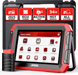 ANCEL DS600 OBD2 Scanner, Automotive Diagnostic Scan Tool with 34+ Resets, ECU Coding, Active Test, FCA SGW AutoAuth, VAG Guide, All System Bi-directional Scan Tablet EOBD OBD Code Reader, 2 Years Free Update