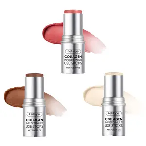 Collagen Bounce Stick - Face Highlighter - Sheer Glow, Blush Stick, Anti-wrinkle Moisturizing Balm, Long-Wearing Blendable & Building Color, for Eyes, Lips & Cheek