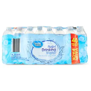 Great Value Purified Still Water Beverage, 16.9 fl oz Bottles, 40-Count Pack
