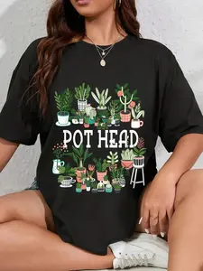 100% Cotton Unisex Plant Lover and Gardener: Pot Head Succulent Short Sleeve T-Shirt