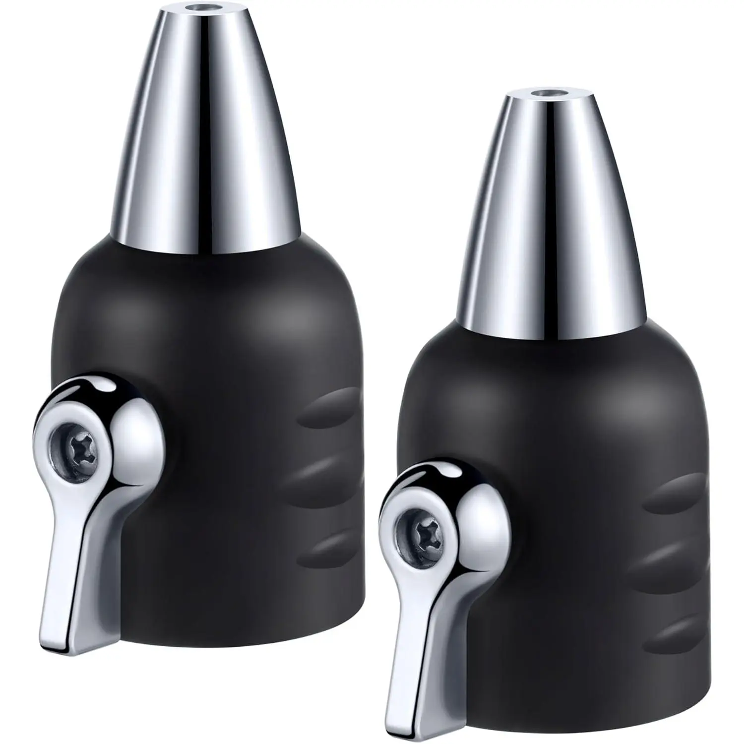 Jet Nozzle with Shut Off, 3/4" GHT Sweeper Garden Hose End Zinc Nozzle with Shut Off Valve, Black, 2 Pack for Water Hose Sprayer