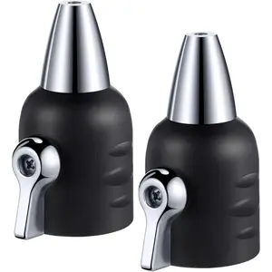 Jet Nozzle with Shut Off, 3/4" GHT Sweeper Garden Hose End Zinc Nozzle with Shut Off Valve, Black, 2 Pack for Water Hose Sprayer