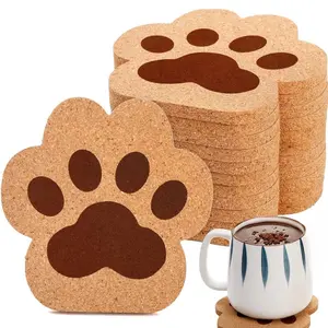 1 Thick paw Coasters Cork Coasters for Drinks 4 Inc h Absorbent Reusable Coaster Farmhouse Rustic Wood Drink Coasters for Coffee Wine Mug Desk Glass Table Aesthetic Cute Apartment Decoration Tableware Tabletop Wooden et