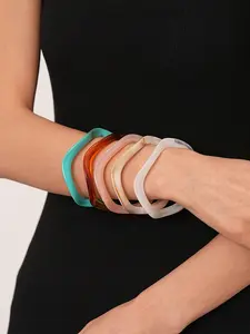 Acrylic Irregular Wave Line Bracelet, Unique Design Jewelry Accessory, Stylish Handmade Gift Idea, Perfect for All Occasions