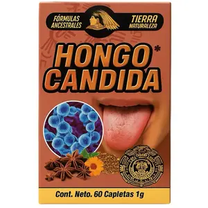Candida Fungus 60 tablets  Natural Supplement Hongo Candida Cleanser Natural de Mexico Healthcare Edible Dietary