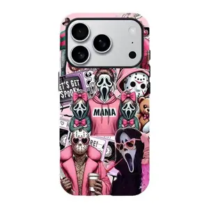 MagSafe Pink Mama Ghost Face Scream Phone Case, Horror Movie Aesthetic Spooky Season Protective Cover for iPhone 11-17 Pro Max