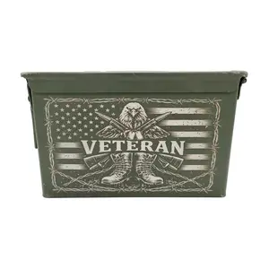 One (1) Laser Engraved "Veteran Eagle" Grade 1 Ammo Can - Choose from 30cal, 50 Cal or FAT 50 Cal