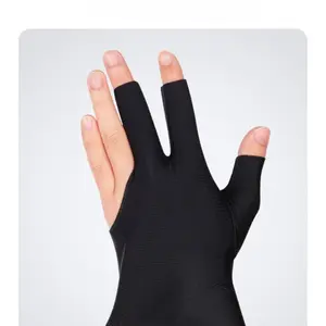 Three-finger billiards glove, snooker table tennis anti-slip patch, single left-hand, high elasticity for men and women