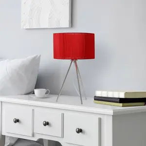 Creekwood Home 19.69" Contemporary Pedestal Table Lamp Red