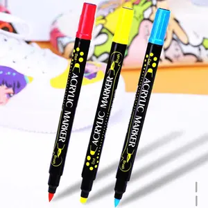 This fine pointed soft-tipped marker pen set contains 24 pieces. The double-headed fine pointed design is suitable for DIY painting projects on various materials such as rock, wood, ceramics and canvas. Bright colors are very suitable for artistic and han