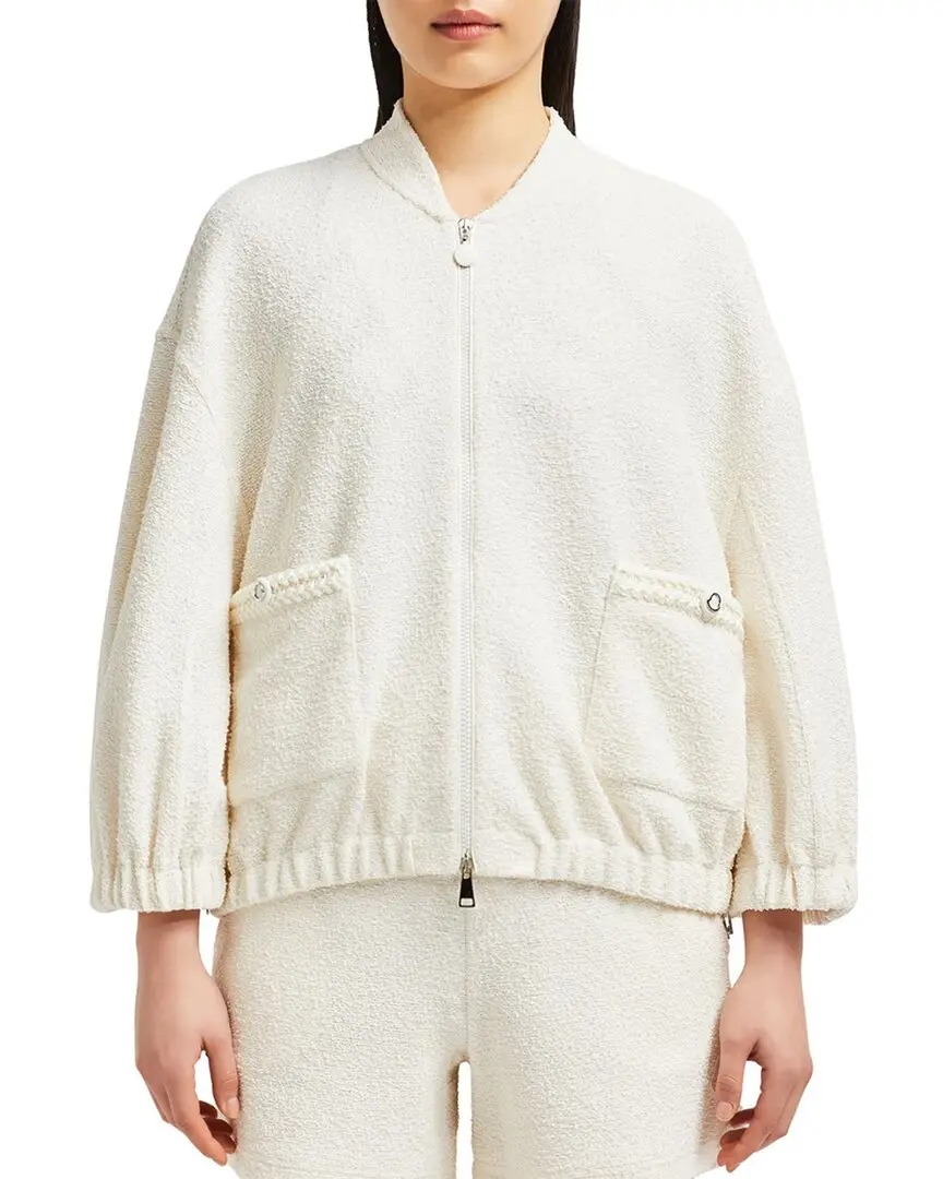 Moncler 2-in-1 Bouclé Zip-Up Cardigan