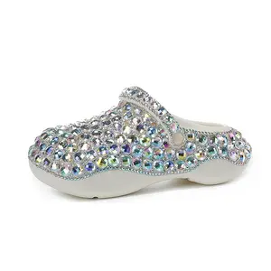 FoamFam Full Rhinestone Platform Clogs for Women Sparkly Chunky Thick Sole Clogs with Light Luxury Bling  All-Over Crystal Bedazzled Shoes Handmade Custom Glitter Clog
